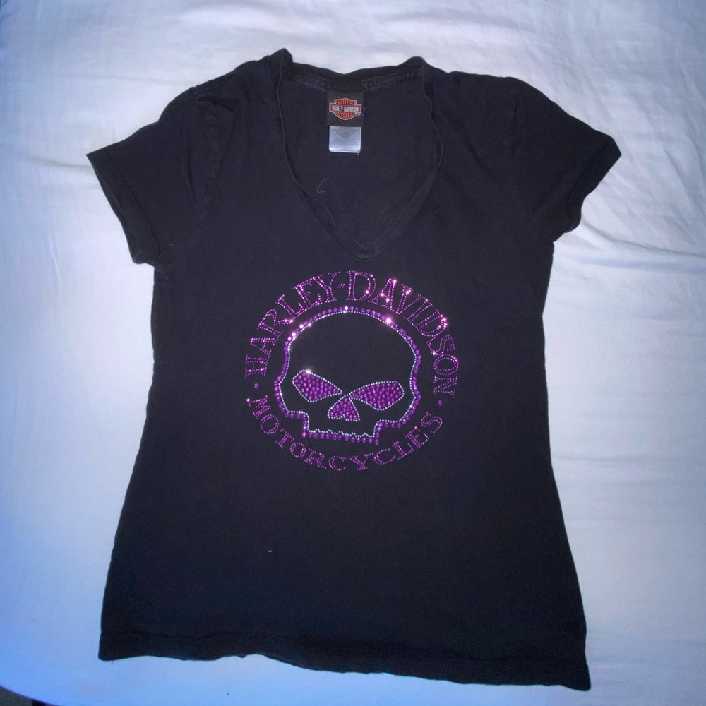 Harley Davidson bling fitted t-shirt